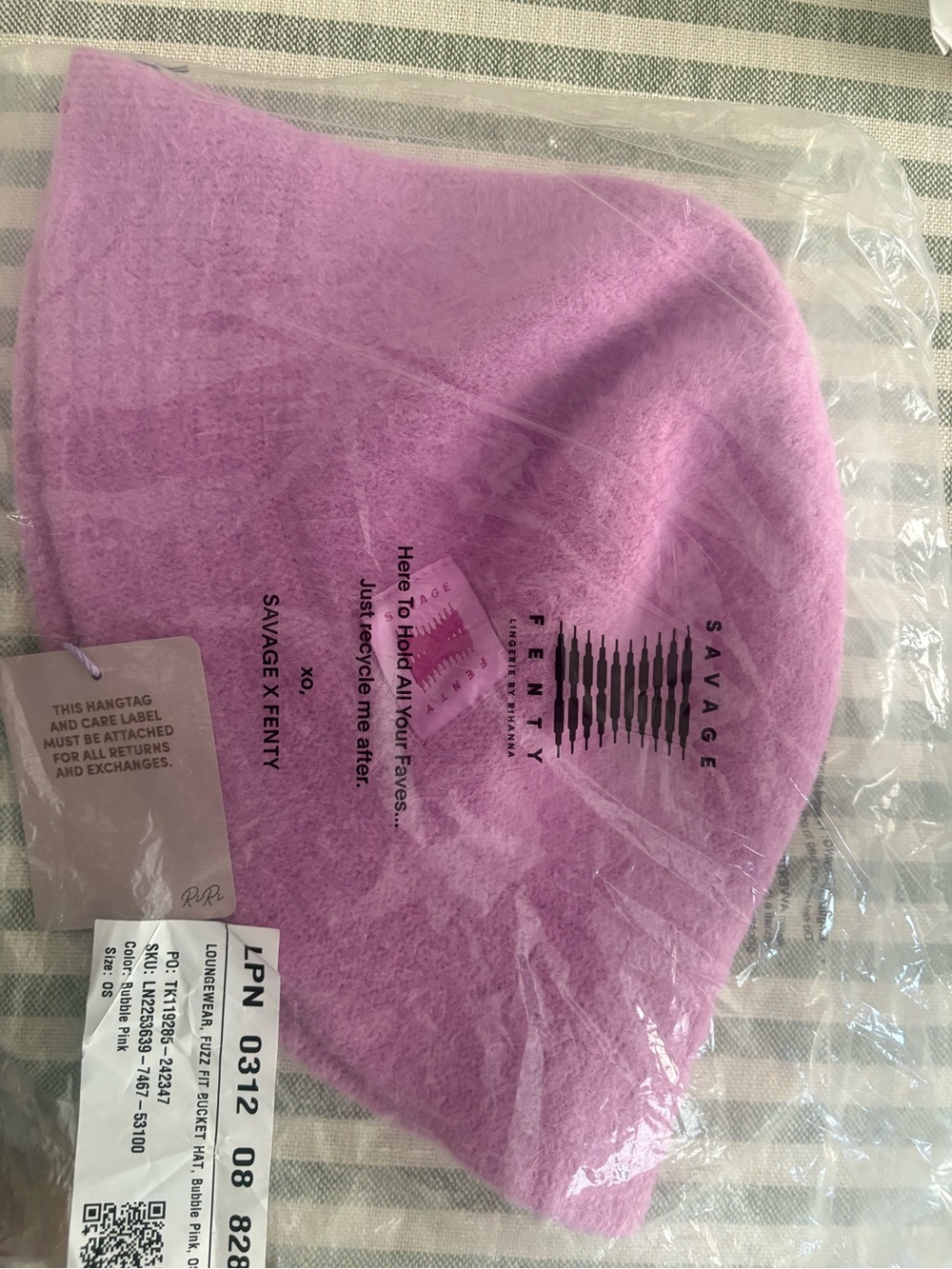 Savage X Fenty Pink Fuzz  Bucket Hat